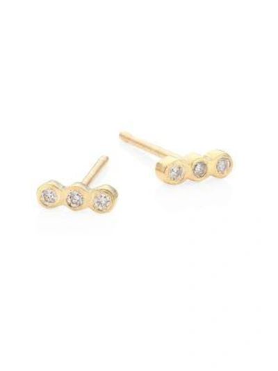 Shop Zoë Chicco Trio Diamond & 14k Yellow Gold Stud Earrings