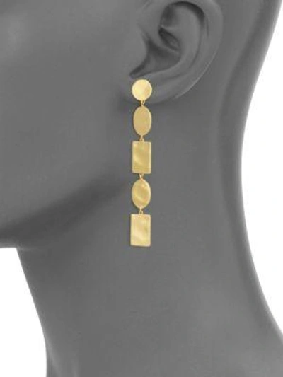 Shop Ippolita 18k Senso Oval & Rectangle Discs Linear Earrings In Gold