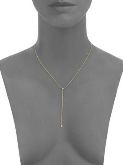 Shop Ila Larina Diamond & 14k Yellow Gold Lariat Necklace