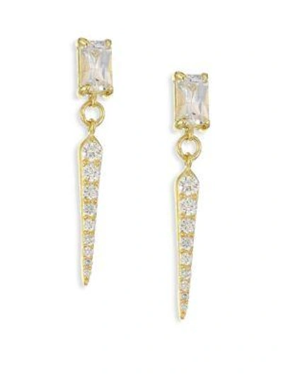 Shop Ila Ellis Diamond, White Sapphire & 14k Yellow Gold Drop Earrings