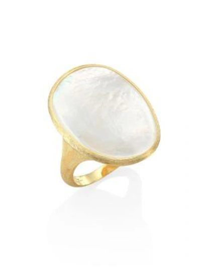 Shop Marco Bicego Women's Lunaria Mother-of-pearl & 18k Yellow Gold Ring In Mother Of Pearl