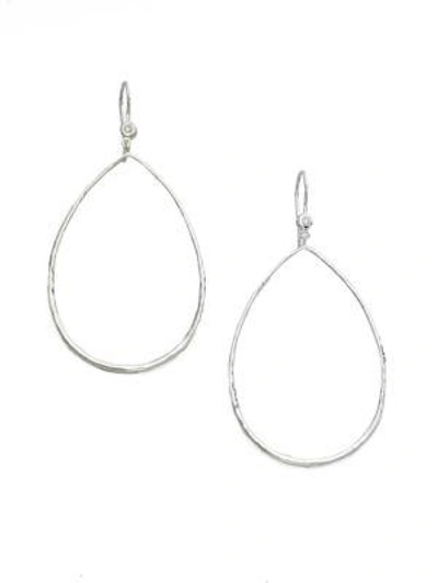 Shop Ippolita Women's Classico Sterling Silver & Diamond Hammered Open Teardrop Earrings