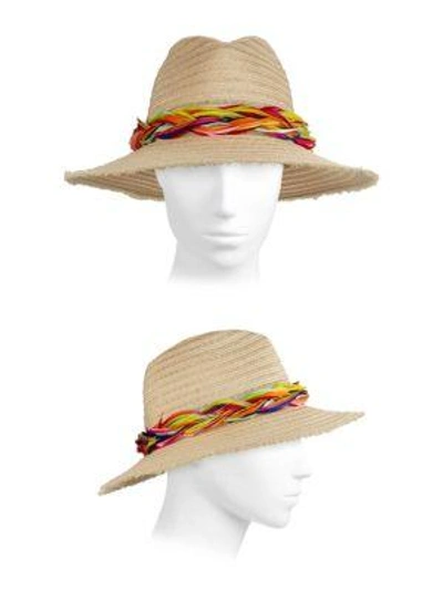 Shop Eugenia Kim Courtney Feather-trimmed Fedora In Natural-multi