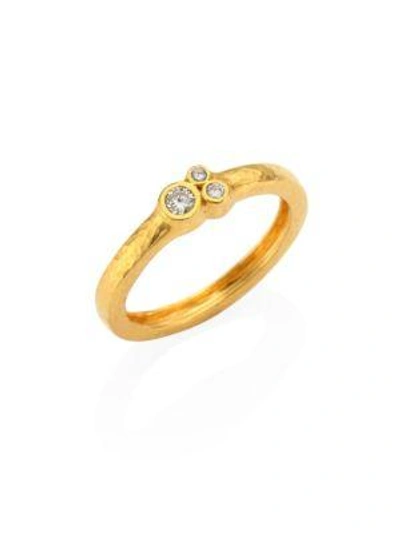 Shop Gurhan Pointelle Diamond & 22k Yellow Gold Band Ring