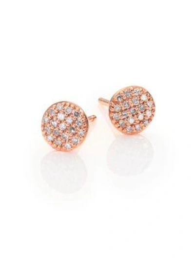 Shop Phillips House Affair Infinity Micro Diamond & 14k Rose Gold Stud Earrings