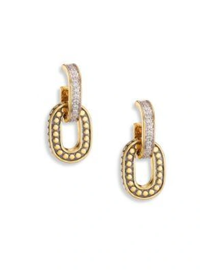 Shop John Hardy Dot Small Diamond & 18k Yellow Gold Drop Earrings