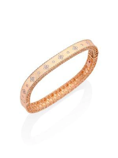 Shop Roberto Coin Princess Diamond & 18k Rose Gold Bangle Bracelet
