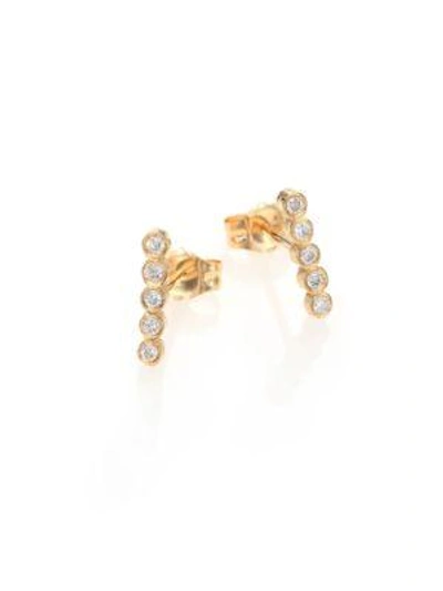 Shop Zoë Chicco Diamond & 14k Yellow Gold Stud Earrings
