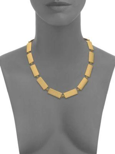 Shop Stephanie Kantis Textile Necklace In Gold