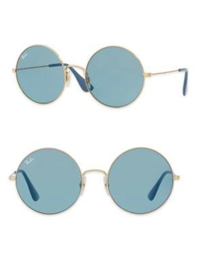 Shop Ray Ban 55mm The Ja-jo Round Sunglasses In Blue