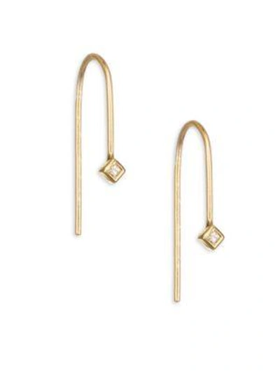 Shop Zoë Chicco Diamond & 14k Yellow Gold Wire Earrings