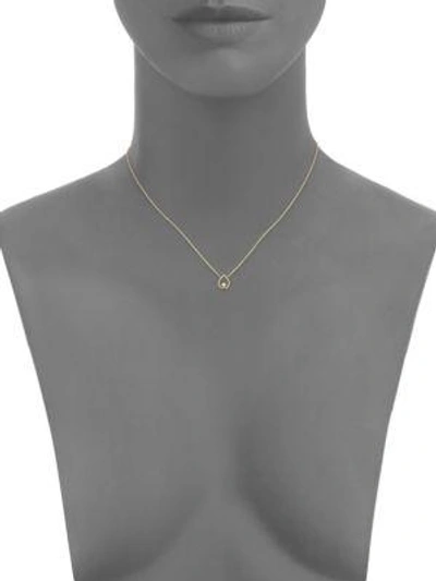 Shop Zoë Chicco Diamond & 14k Yellow Gold Open Teardrop Pendant Necklace