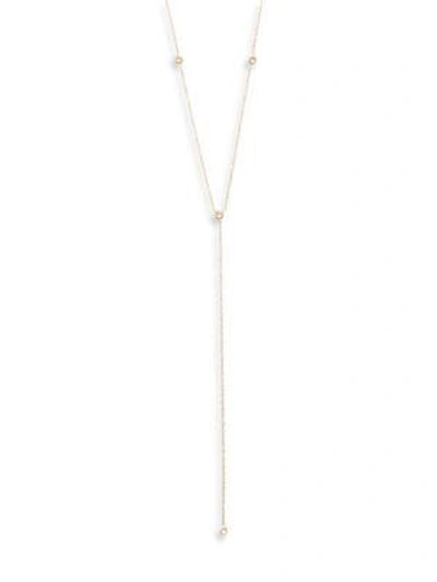 Shop Zoë Chicco Diamond & 14k Yellow Gold Short Lariat Necklace