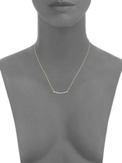 Shop Sydney Evan Turquoise & Diamond Bar Necklace In Gold