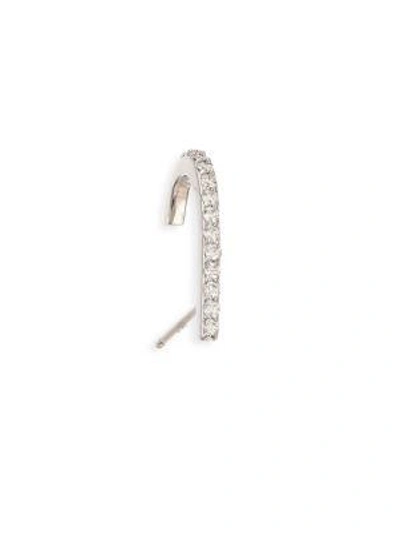 Shop Paige Novick Tplt Diamond & 18k White Gold Single Hook Stud Earring