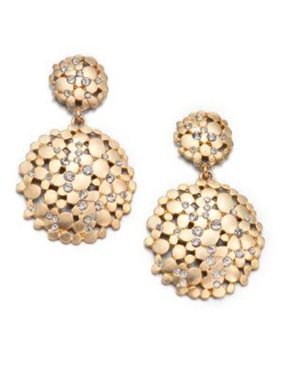 Shop Abs By Allen Schwartz Pavé Double Drop Earrings In Gold