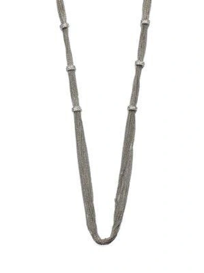 Shop Abs By Allen Schwartz Pavé Rondelle Link Chain Necklace In Silver