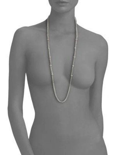 Shop Abs By Allen Schwartz Pavé Rondelle Link Chain Necklace In Silver
