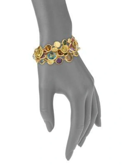 Shop Marco Bicego Jaipur Semi-precious Multi-stone & 18k Yellow Gold Five-strand Bracelet In Gold-multi