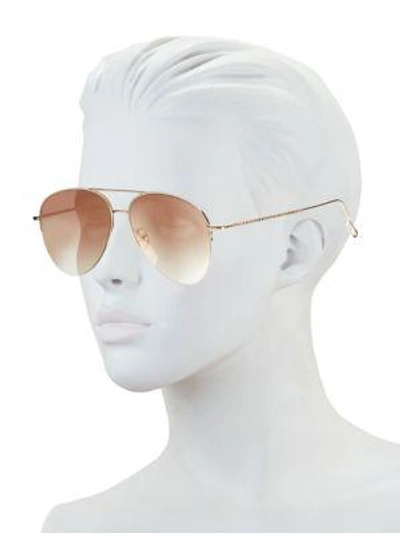 Shop Kyme Stevie 59mm Mirrored Aviator Sunglasses In Gold