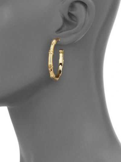Shop John Hardy Bamboo 18k Yellow Gold Small Hoop Earrings/1.55"