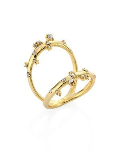 Shop Alexis Bittar Elements Crystal Two-part Ring In Gold