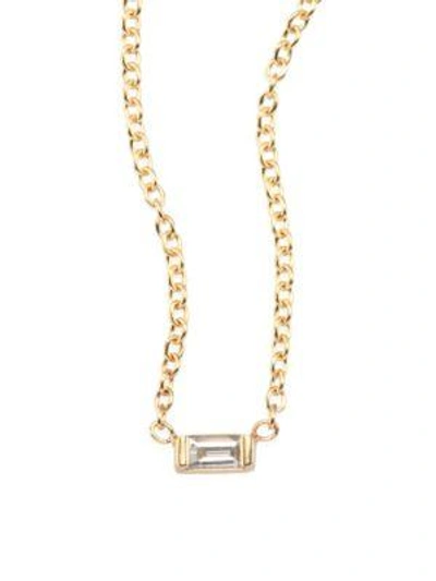 Shop Zoë Chicco Diamond Baguette & 14k Yellow Gold Necklace