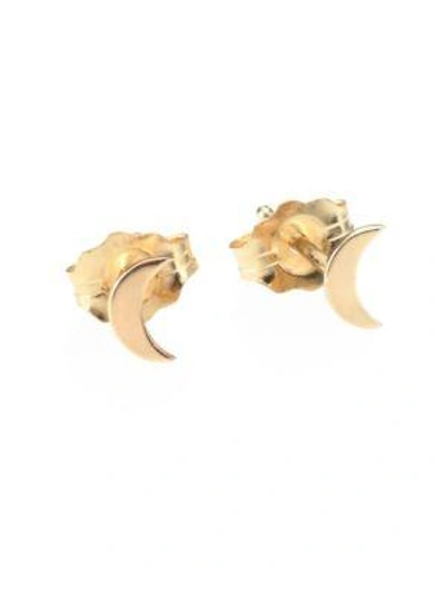 Shop Zoë Chicco Women's 14k Yellow Gold Itty Bitty Crescent Moon Stud Earrings