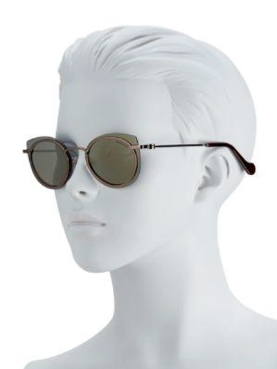 Shop Moncler 56mm Laser-cut Cat Eye Sunglasses In Bronze