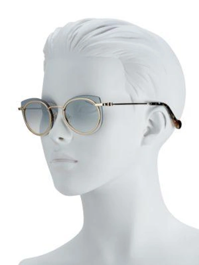 Shop Moncler 56mm Laser-cut Cat Eye Sunglasses In Gold
