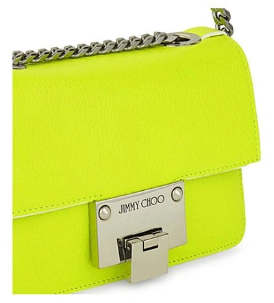 Shop Jimmy Choo Rebel Soft Mini Fluorescent Leather Cross-body Bag In Shocking Yellow