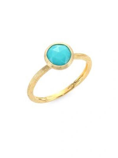 Shop Marco Bicego Jaipur Turquoise & 18k Yellow Gold Ring In Gold/turquoise