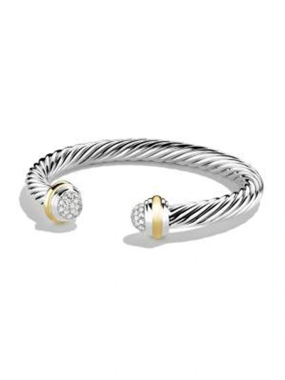Shop David Yurman Women's Cable Silver Ice Pavé Diamond Bracelet