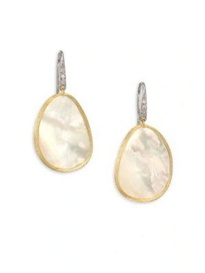Shop Marco Bicego Lunaria Diamond, Mother-of-pearl & 18k Yellow Gold Drop Earrings