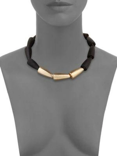 Shop Vhernier Calla Wood & 18k Rose Gold Necklace