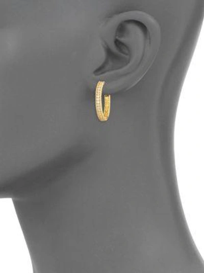 Shop Roberto Coin Symphony Diamond & 18k Yellow Gold Hoop Earrings/0.75"