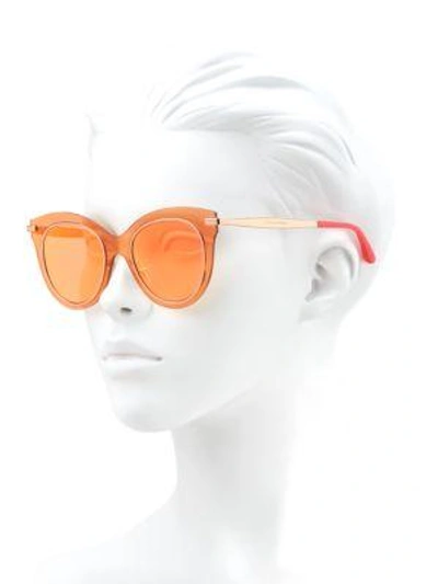 Shop Dolce & Gabbana 51mm Mirrored Cat Eye Sunglasses In Red