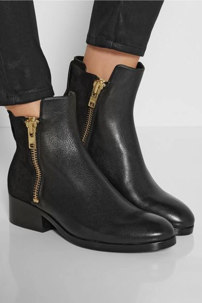 Shop 3.1 Phillip Lim / フィリップ リム Alexa Leather And Nubuck Ankle Boots In Black