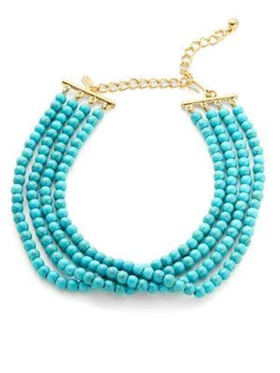 Shop Kenneth Jay Lane Turquoise Beaded Choker Necklace