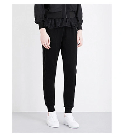 Clu Satin Panel Cotton-blend Track Pants In Black