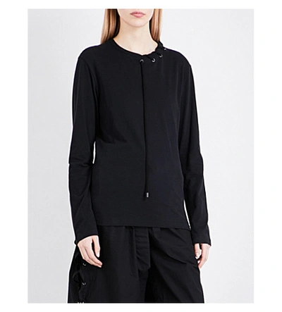Craig Green Lace-up Cotton-jersey Top In Black