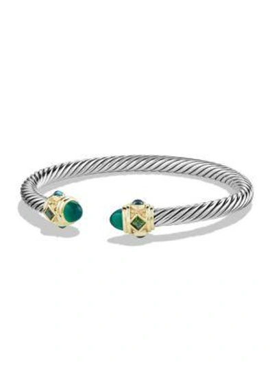 Shop David Yurman Bracelet With Green Onyx, Chrome Diopside, Hampton Blue Topaz And 14k Gold