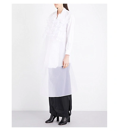 Junya Watanabe Spike-detailed Organza Shirt In White