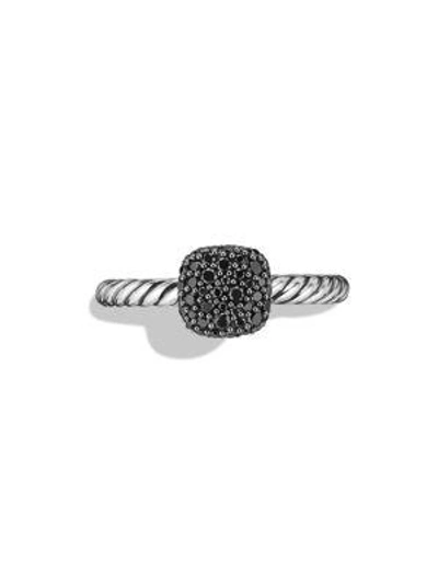 Shop David Yurman Petite Pavé Diamond Cushion Ring In Silver