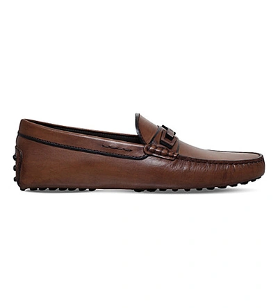 Tod's Gommino Aged Leather Driving Shoes In Brown