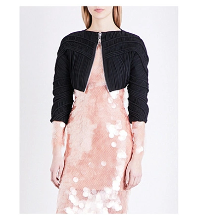 Givenchy Cropped Pleated Jacket In Blk