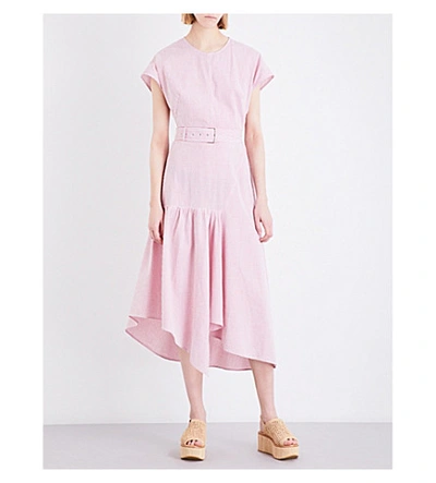 Rachel Comey Steady Cotton-seersucker Midi Dress In Pink