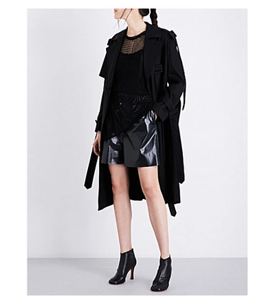 Yang Li Buckle-detail Cotton Trench Coat In Black