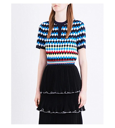 Shop Mary Katrantzou Clio Jacquard-knit Top In Multi