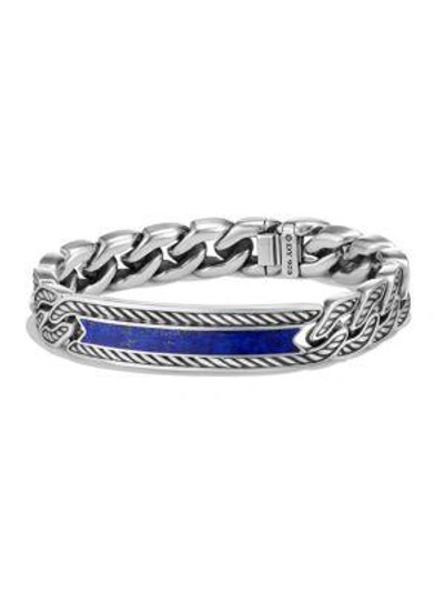 Shop David Yurman Men's Maritime Collection Lapiz Lazuli Sterling Silver Bracelet